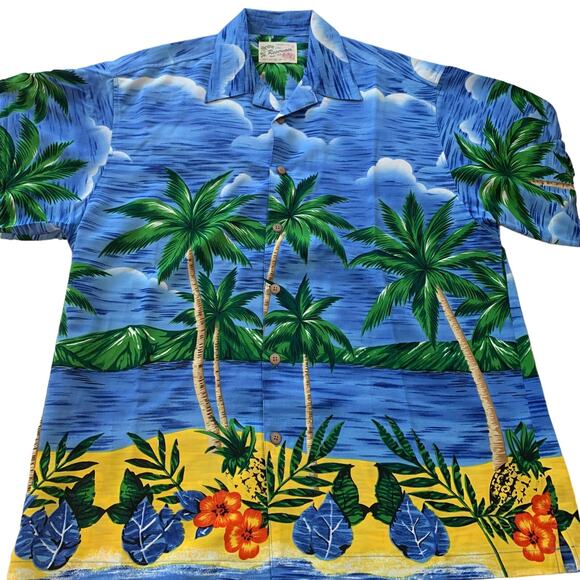 Reservoir Other - Men’s Reservoir Hawaiian Style Vacation Palm Trees Button Down Size L
